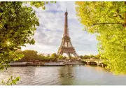 Eiffel Tower Seine River France 8x12 Full Wall Photo Mural Non Woven Wallpaper