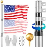 VEVOR 20FT Telescopic Flagpole Kit, Heavy Duty Aluminum Alloy Flag Pole Kit i...