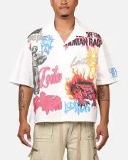 [LOITER] Loiter Scrap Book Button Up Shirt Off White - Size XL XL Off White