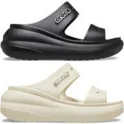 Crocs Classic Crush Sandal Thick soled Unisex two strap Black / Bone #207670