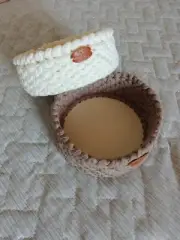 Handmade Woven Basket Bowl with Wooden Base | Mini Catchall Organizer 3.15" 2Pcs