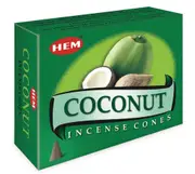HEM - Coconut - 120 Incense Cones - Bulk Box - Indian Dhoops