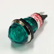 BN-23-2-G, Sato 17mm Round Green Jewel Lens Neon Indicator Light 200V ~ 250V