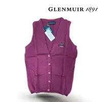 在飛比找momo購物網優惠-【Glenmuir】紫紅V領開襟背心(針織衫 毛衣 背心 線