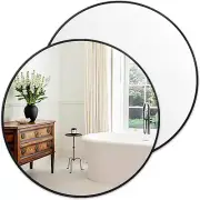 Black Circle Mirror for Wall 24 Inch 2 Pack - round Mirror for Bathroom, Entrywa