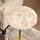 12" Rose Quartz Side End Table Top Natural stone Handmade Decor