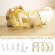 Folded Cat Tube Tunnel S Shaped Cat Tunnel Spring Feather Toy Cat Tunnel TubePR