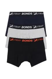 [Bonds] Bonds Men's Cotton X-Temp Trunk 3 Pack in Seascape/New Grey Marle Size: 2XL, Moisture-Wicking 2XL Seascape/New Grey Marle