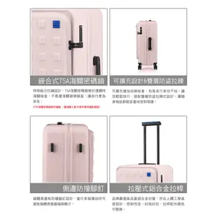 Samsonite RED 新秀麗20/24/28吋行李箱/登機箱TOIIS M前開式可擴充PC防刮防盜拉鍊_白/藍/粉