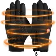 [Generic] Ski Gloves Women - Water Resistant Cycling Gloves with Touch Screen Fingers - Winter Warming Accessories, Zipper Design Thermal Gloves for Cycling Hiking