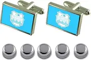 [Select Gifts] Shirt Dress Studs Novi Sad City Serbia Flag Cufflinks