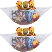 Nevenka 2 Packs Stuffed Animals Jumbo Toy Storage Hammock-White