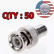 Sikker 50 BNC Male to RCA Female Coax Cable Connector Converter Adapter CCTV