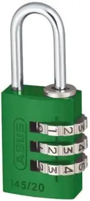 Abus ALUMINIUM COMBINATION SAFETY PADLOCK Resettable Code GREEN- 20mm Or 30mm