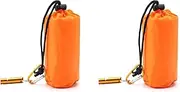 Emergency Blanket, Camping Blanket with Survival Whistle Waterproof Lightweight Thermal Bivy Sack Survival Blanket Bags, Nylon Sleeping Bag for Camping, Hiking, Outdoor, Activities -2Pack