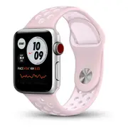 Silicone Apple Watch Band Sport Loop For Apple Watch 40mm Barley Rose/White