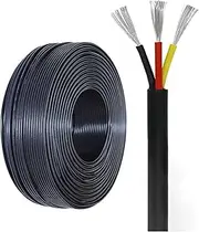 18 Gauge 3 Conductor Wire, 30FT - 100FT Optional 18/3 Tinned Copper 3 Wire Cable, PVC Stranded Electrical Wires Flexible Low Voltage Wire Tinned Copper Hookup Wire(100ft)
