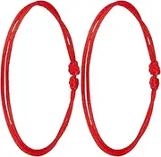 [BFLCTTBD] 2 Pcs Red String Bracelet Protection Chinese Red Knot Bracelet Adjustable Braided Cord Bracelet Good Luck Bracelet For Women