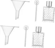 100ml Large Capacity Leakproof Perfume Bottles Travel Dispenser Set for Toiletries Portable Refillable Perfume Bottles Grid Texture and Funnel Random
