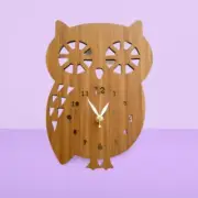 Owl Wall Clock | Bamboo Owl Clock | Forest Clock | kids Wall Clock - By Aspire.C