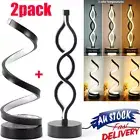 2pack Dimmable Bedside Lamp Spiral LED Table Lamp Nightstand Desk Reading Light
