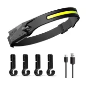 USB Rechargeable LED Sensor Headlight XPE+COB Headlight Work Light 7488