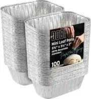 100 Pack Mini Loaf Baking Pans Disposable Aluminum Foil 1lb Small Bread Tins New