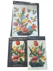 Vintage Tulips 40’s Decals Tiles Kitchen Cottage #A31