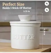 PriorityChef French Butter Crock for Counter With Water Line On Demand Spread...