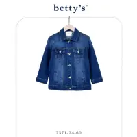 在飛比找momo購物網優惠-【betty’s 貝蒂思】刷色壓線顯瘦七分袖牛仔外套(深藍)