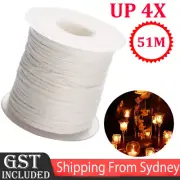 2-4x 61M/Roll Spool of Cotton Square Braid Candle Wicks Wick Core Candle Making