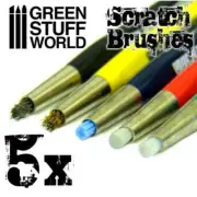 Green Stuff World Scratch Brush Pens for Removing Sculpting Putty (5pcs)