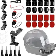 WOTOW 39 PCS Motorcycle Helmet Camera Mount Accessories Kit Compatible with GoPro Hero Black 11 10 9 8 7 Xiaomi Yi SJCAM Insta360