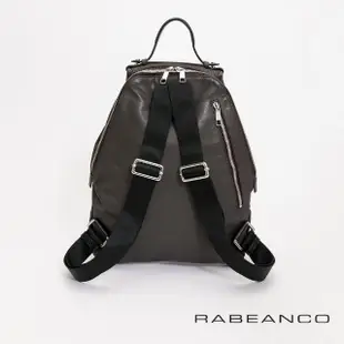 【RABEANCO】時尚系列牛皮菱形後背包(深灰)