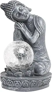 Buddha Statue,Solar Waterproof Meditating Outdoor Buddha - Figurine Lights for Courtyard Backyard Meditation Patio Yoga Friends Offices Festival Family