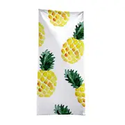 Painted Yellow Pineapples Beach Towels