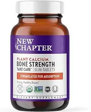 New Chapter Calcium Supplement – Bone Strength Organic Plant Calcium with Vitamin K2 + D3 + Magnesium, Vegetarian, Gluten Free - 120 Count (40 Day Supply)