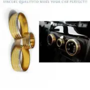 For Honda Fit Jazz GK5 2014-2020 Gold Alloy Center Console AC CD Button Ring 3PC (for: Honda)