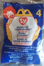 1999 #4 Spunky the Cocker Spaniel 6" McDonald's TY Beanie Baby *NEW SEALED*