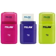 Milan Tri 1 Hole Sharpener and Eraser Assorted