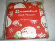 NEW Essential Home Round Tablecloth 60" Snowmen (N2)