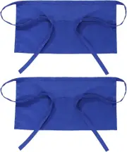 Waist Apron, 2 Pack Waitress Short Apron Water Resistant with 3 Pockets for Wome