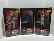 Star Wars EP 1 Phantom Menace 12" Inch Darth Maul Jar Jar Qui-Gon 3 figure lot