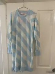 Peter Alexander Ladies Blue Stripe Waffle Nightie Medium