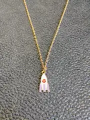 Gold Color Plated Rocket Ship Necklace Gold Chain