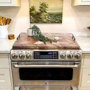 SwallowLiving Noodle Board Stove Cover Wood with Handles, Wooden Stovetop Cover Board for Gas Stove and Electric Stove Top, kitchen sink cover for counter space, Acacia