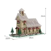 Modular Building Winter Village Wedding Chapel Model 1395 Pieces MOC Build