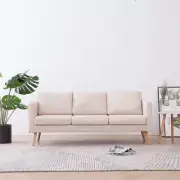 3-Seater Sofa Fabric Cream