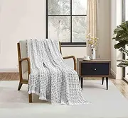 CREVENT 127X152CM Farmhouse Breathable Soft Waffle Throw Blanket for Couch Chair Bed, Outdoor Blanket for Travelling Wrap (Grey)
