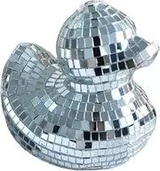 Disco Ball Duck - MirroredGlass Topper, DiscoMirrors Ball Duck | Ball Duck Shape Cake Decoration, Versatile Disco Ball Cupcake Toppers, Disco Ball Cake Topper, Reflective Cake Topper For Bar